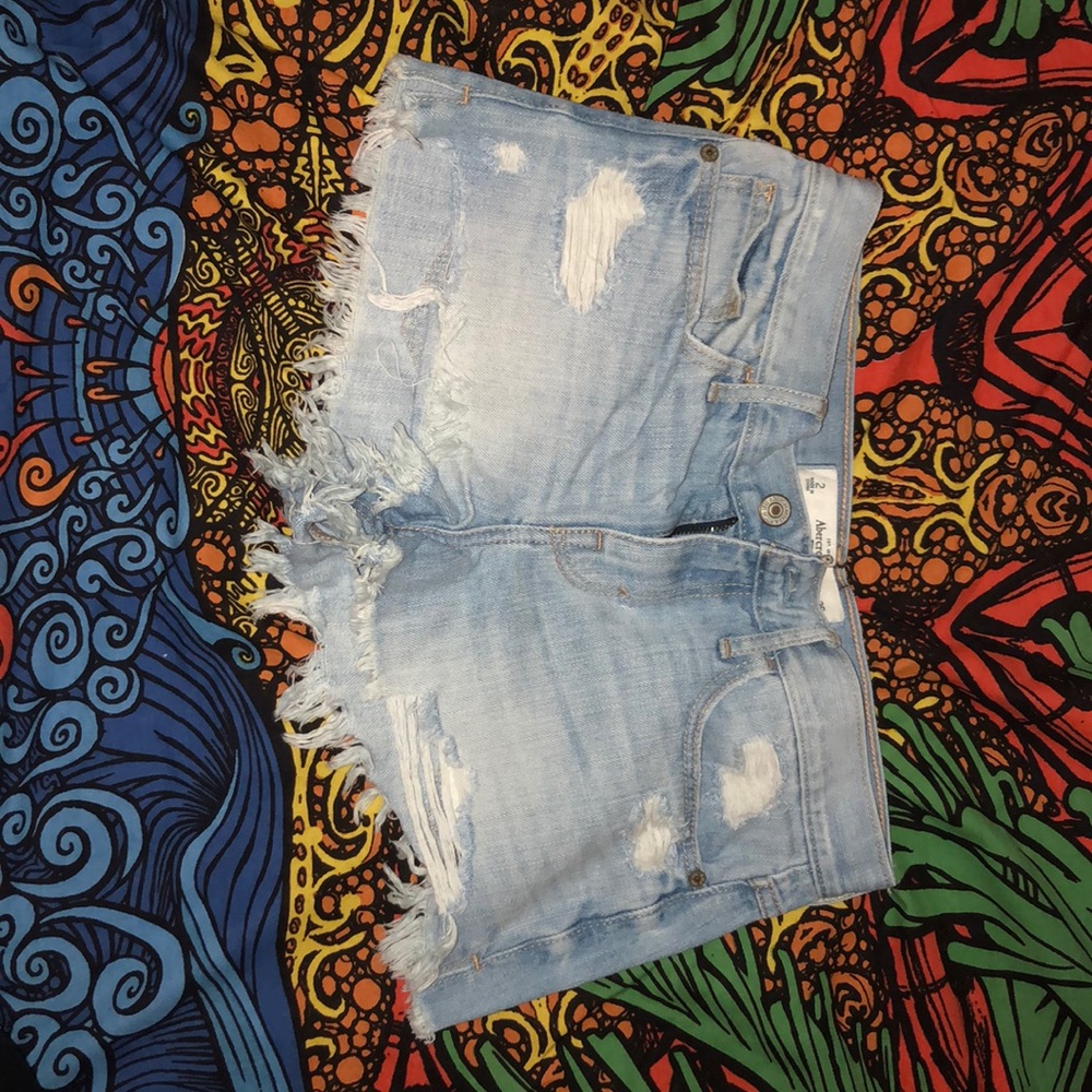 Ripped jean shorts